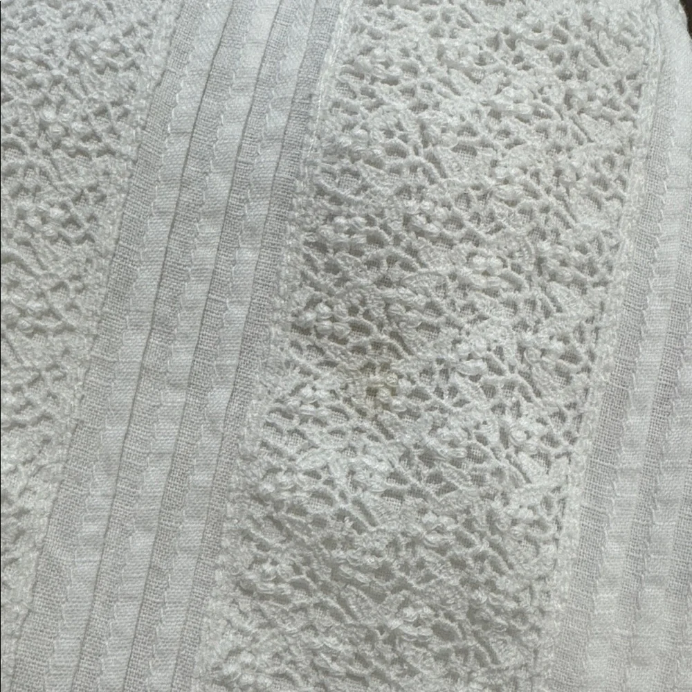 Eileen West vintage dropped waist White Midi slip Dress cotton linen blend - Picture 7 of 11